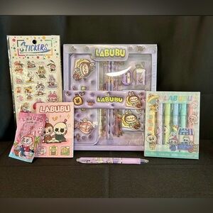 Labubu Stationery Set with Stickers and Pens